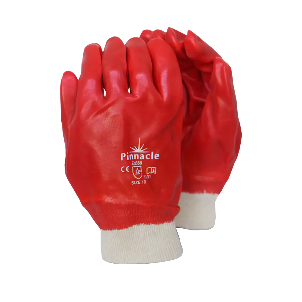 pinnacle-red-pvc-knit-writs-gloves